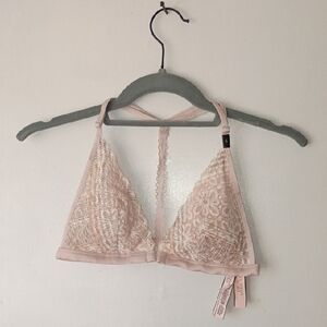 Victorias Secrete Bra  light pink lace halter bra. Small Bralette
